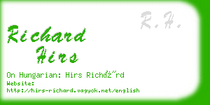 richard hirs business card